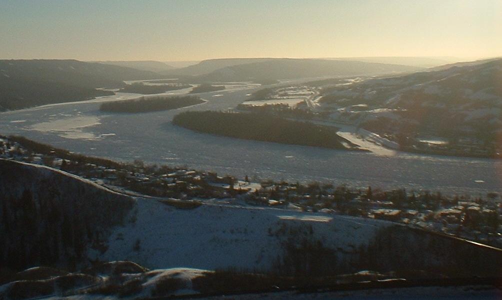 Photograph of Sisson's Island taken from 12 Foot Davis Outlook Point in February.